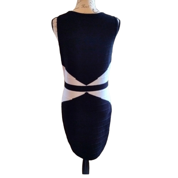 Pink Rose Black & White Knit Dress - Picture 2 of 4